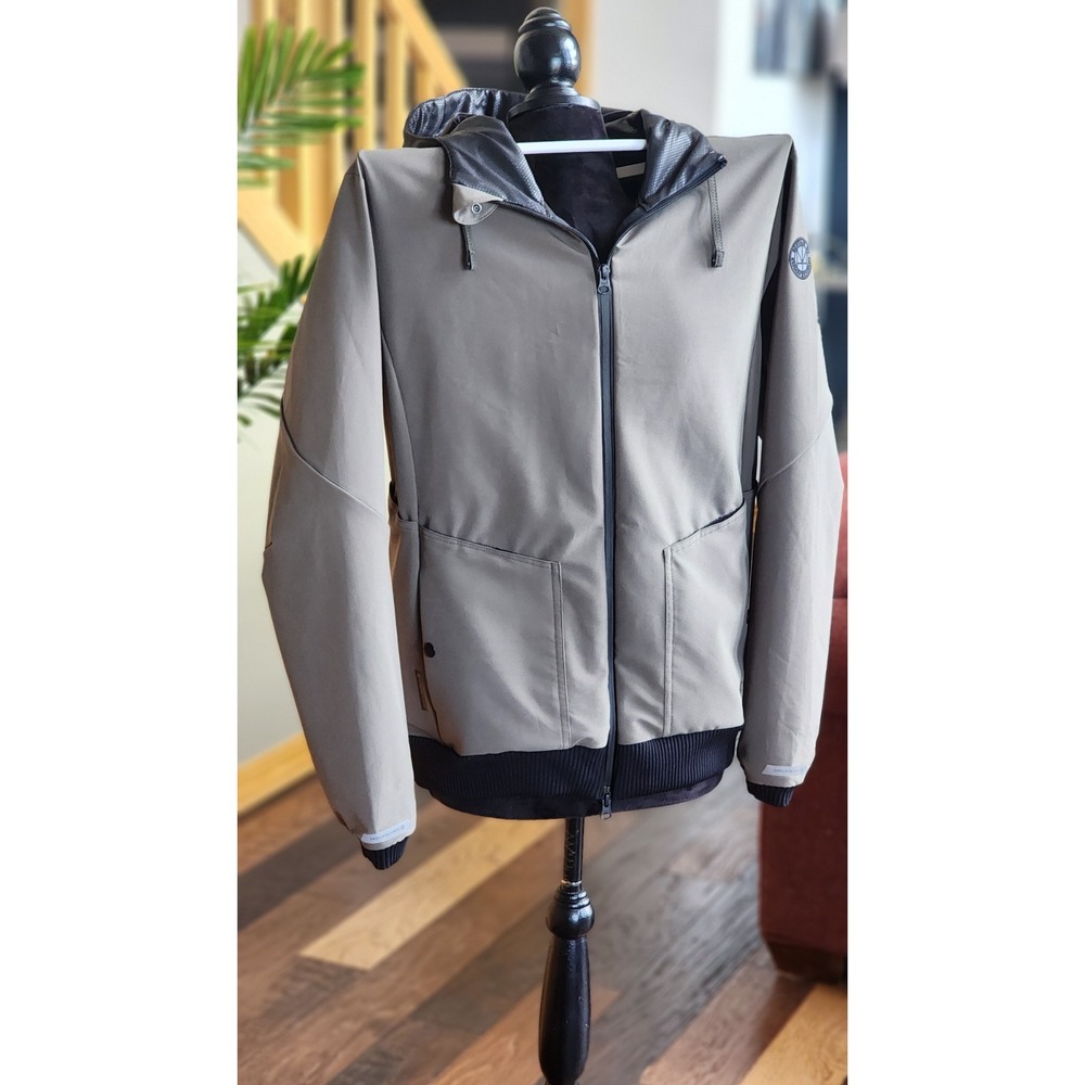 Sustain Homicreations Jacket The Hood Sz Lg Khaki Green Zip Up Hooded Face Cover
